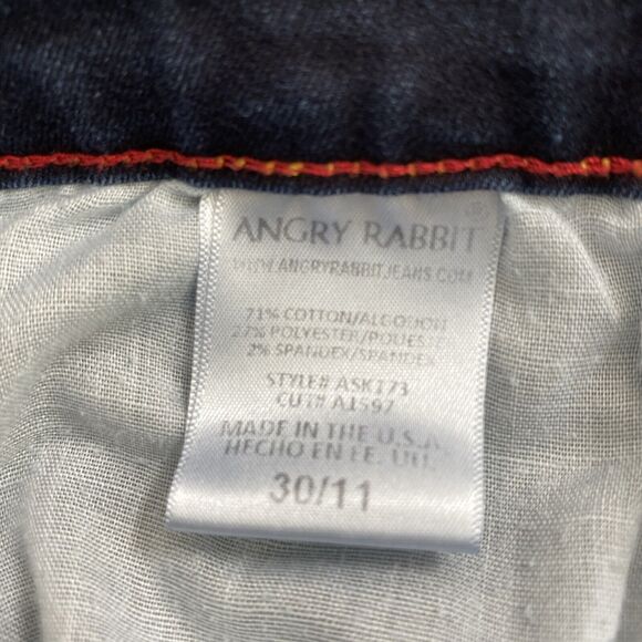 Angry Rabbit Womens Jeans Size 30 Dark‎ Wash Denim Skinny Stretch Pockets - Picture 4 of 12